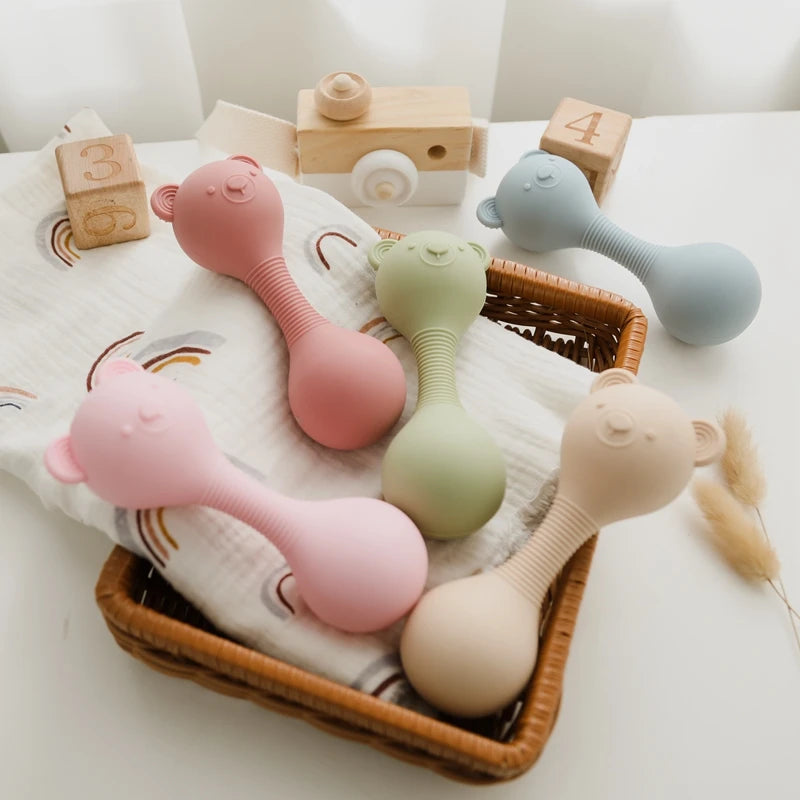 Silicone Maracas Baby Toy