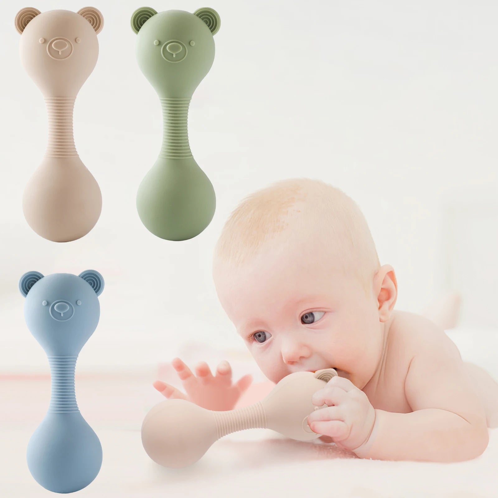 Silicone Maracas Baby Toy